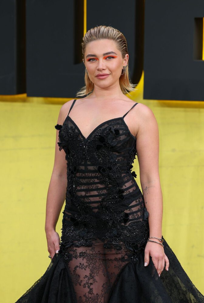 Florence Pugh Thunderbolts Premiere Sheer Black Gown