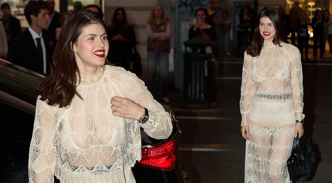 Nipples Out in Rome! Alexandra Daddario Wears Transparent Gown That Barely Covers Her Curves
