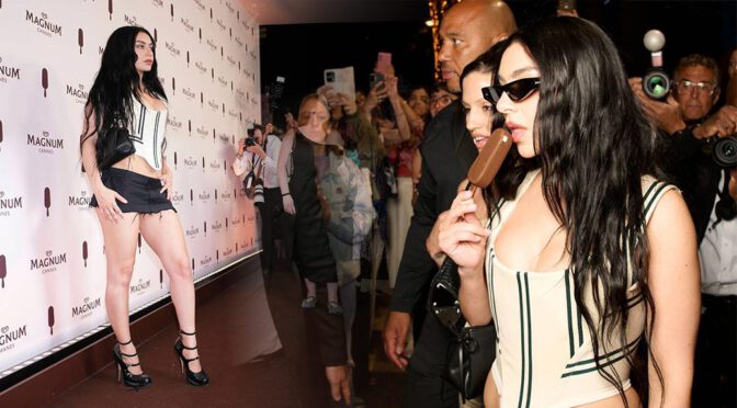 Charli XCX Busts Out in Cleavage-Spilling Corset & Micro Mini at Cannes