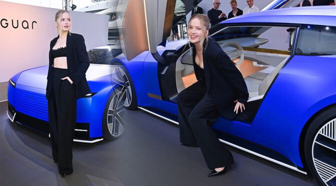 Ellie Bamber Drops Jaws with Barely-There Top at Jaguar Type 00 Launch