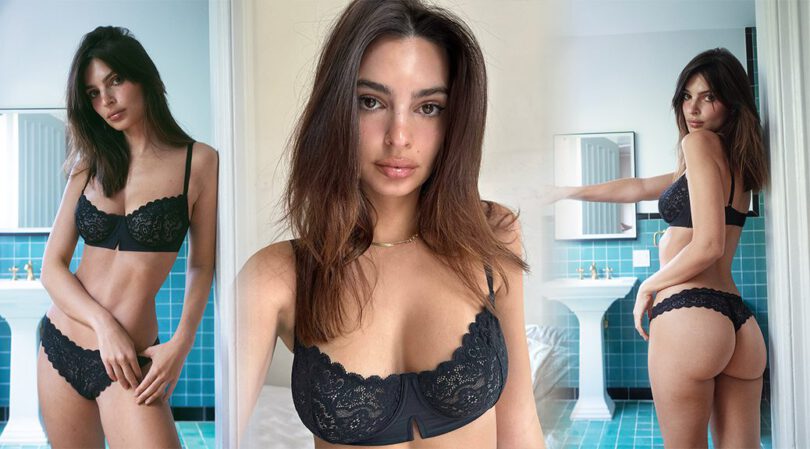 Emily Ratajkowski Spills Out of Black Lingerie — Boobs and Booty on Full Display!
