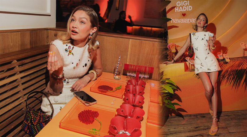Gigi Hadid Shows Off Her Perfect Legs in Micro Dress at NYC Havaianas Launch