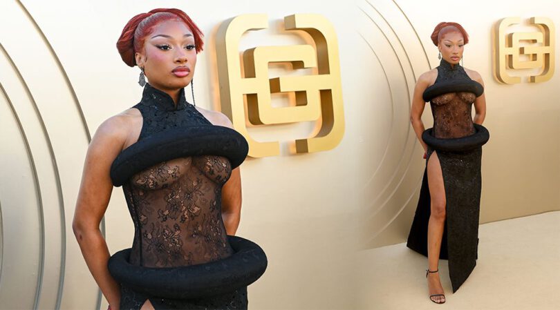 Megan Thee Stallion Flaunts Underboob & Long Legs at Gold Gala