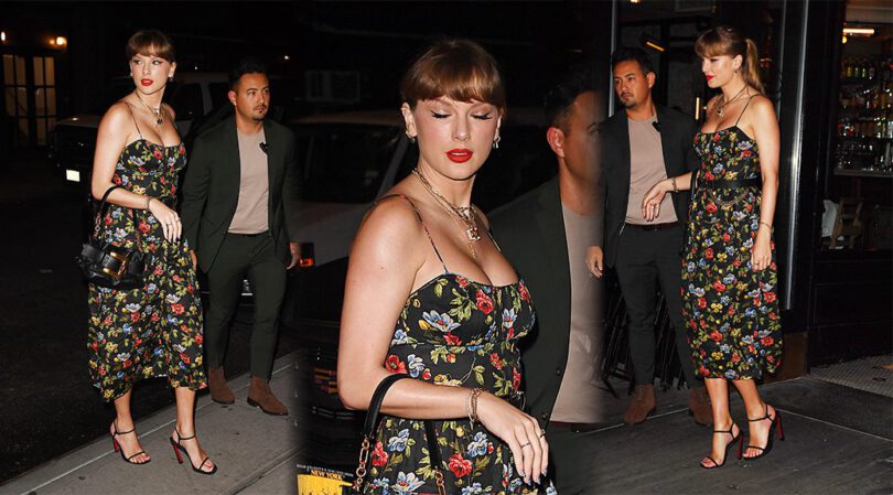 Taylor Swift Dazzles in Floral Dress During NYC Dinner Outing