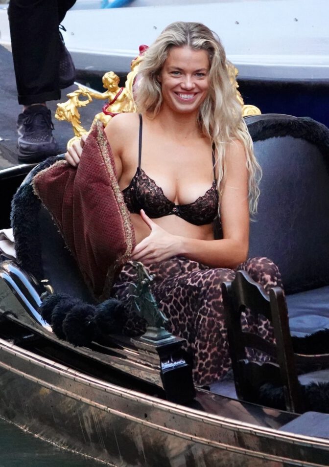 Hailey Clauson Boobs Thong Lingerie Venice