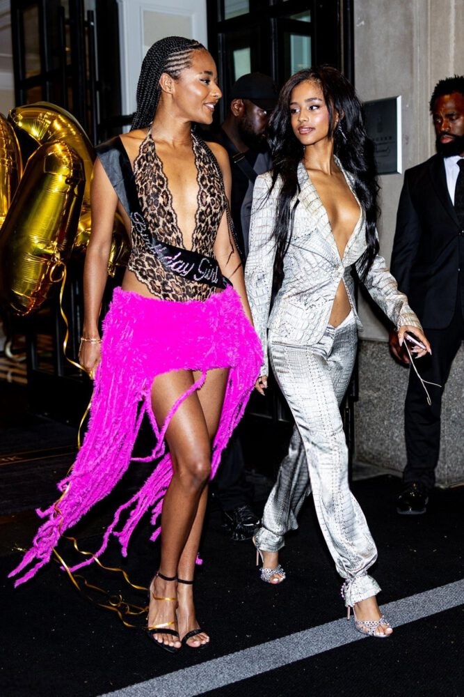 Tyla Braless Cleavage Silver Snakeskin Nyc