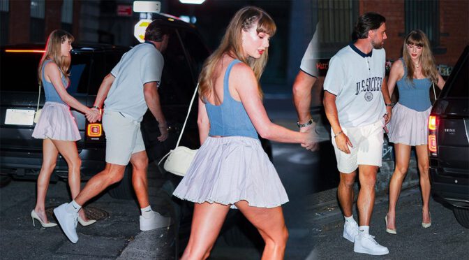 Taylor Swift Flaunts Legs in Micro-Mini Skirt on NYC Date Night