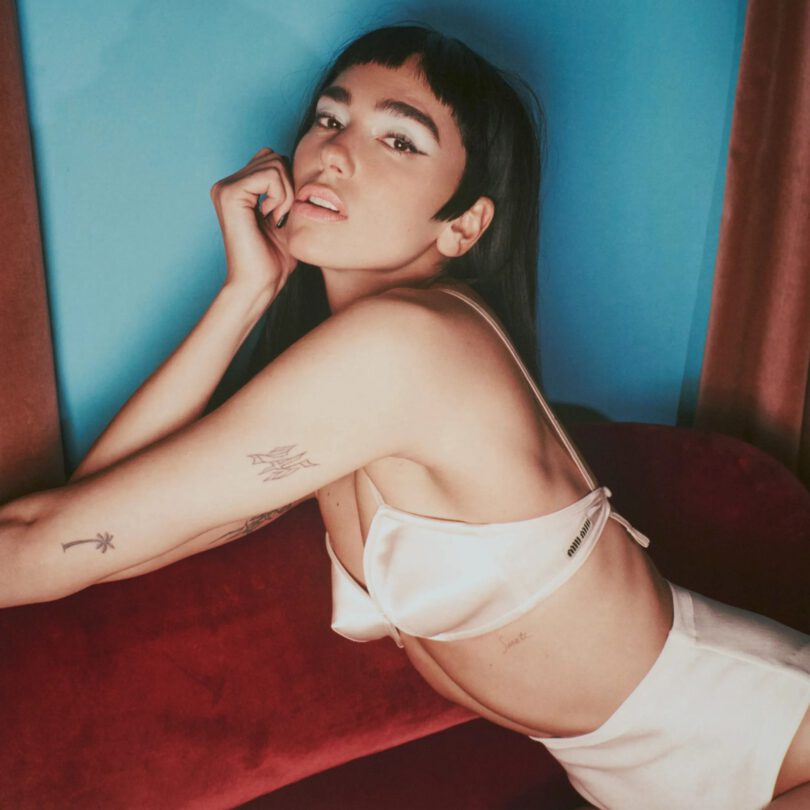 Dua Lipa Sexy Vogue Uk Red Corset Booty