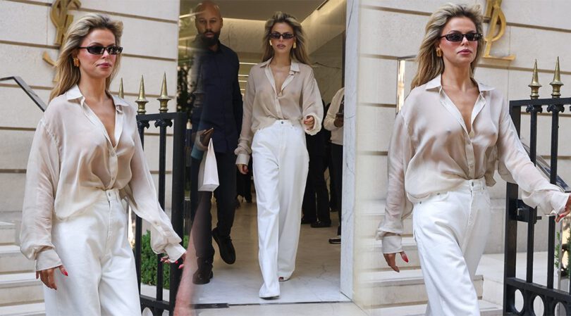 Braless Bombshell: Brooks Nader’s Nipples Steal the Show Outside YSL