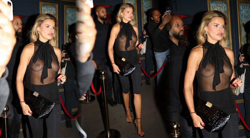 No Bra, No Limits: Brooks Nader’s Naked Reveal in Sheer Blouse