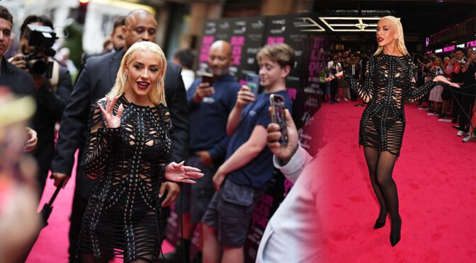 Christina Aguilera Turns Heads in Daring Black Dress at ‘Burlesque: The Musical’ Premiere