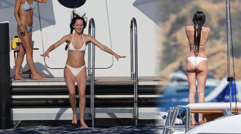 Dakota Johnson’s White Bikini Steals Ibiza Spotlight – Booty, Boobs & Bikini Heat