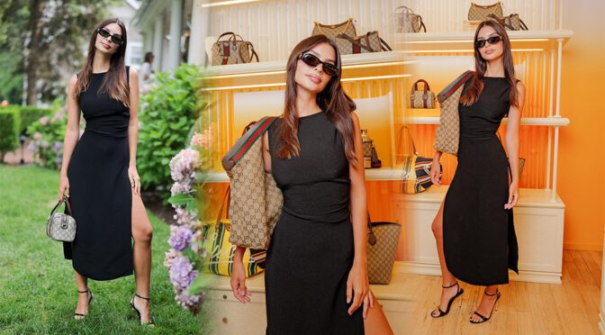 Emily Ratajkowski Exposes Killer Legs in Thigh-High Slit Dress at Gucci Bash