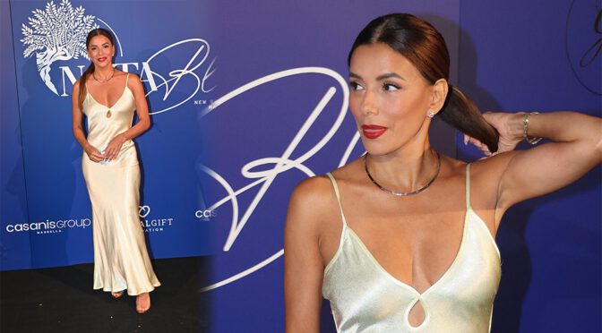 Eva Longoria’s Sexy Silk Slip Turns the Red Carpet Into a Tease Fest
