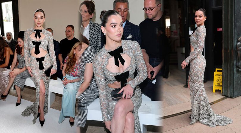 Too Hot for the Front Row: Hailee Steinfeld’s Sheer Silver Cutout Dress Turns Heads in Paris