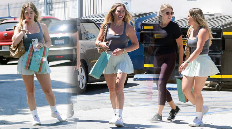 Hilary Duff Turns Heads in Flirty Mini Skirt & Tank Top