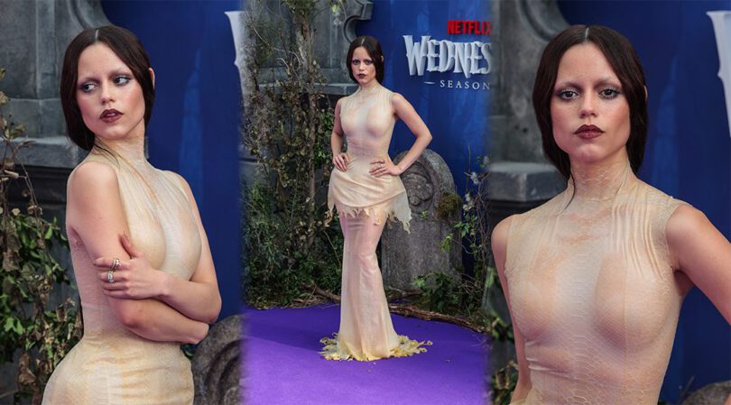 Jenna Ortega Turns Heads in Daring Sheer Dress at “Wednesday” Season 2 Premiere