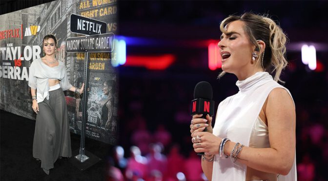 JoJo Rocks Sheer Look and Sings Anthem at Madison Square Garden Fight Night