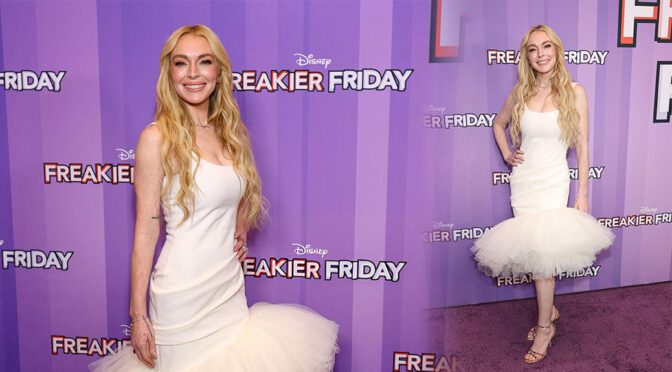 Lindsay Lohan Wows in White at Freakier Friday NYC Premiere