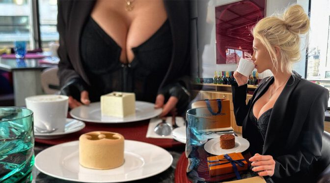 Corset, Cleavage, Coffee — Nata Lee’s Breasts Are the Main Course