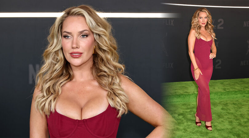 Paige Spiranac Spills Out of Skin-Tight Red Dress at Happy Gilmore 2 Premiere