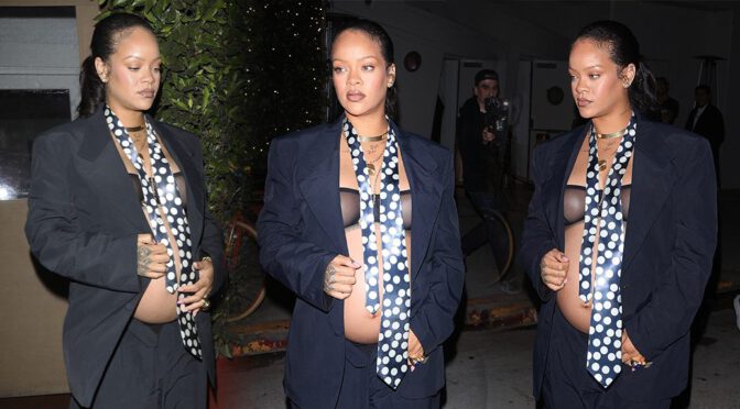 See-Through Bra, Open Blazer & Bare Belly—Rihanna Pushes the Limit