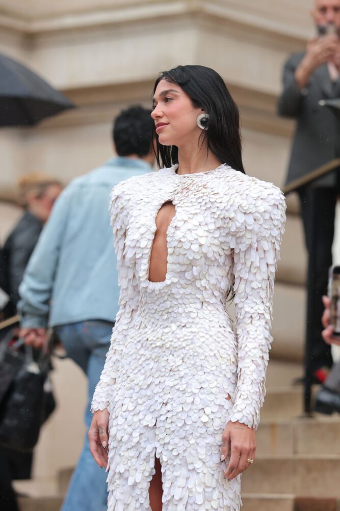 Dua Lipa White Gown Paris Fashion Week