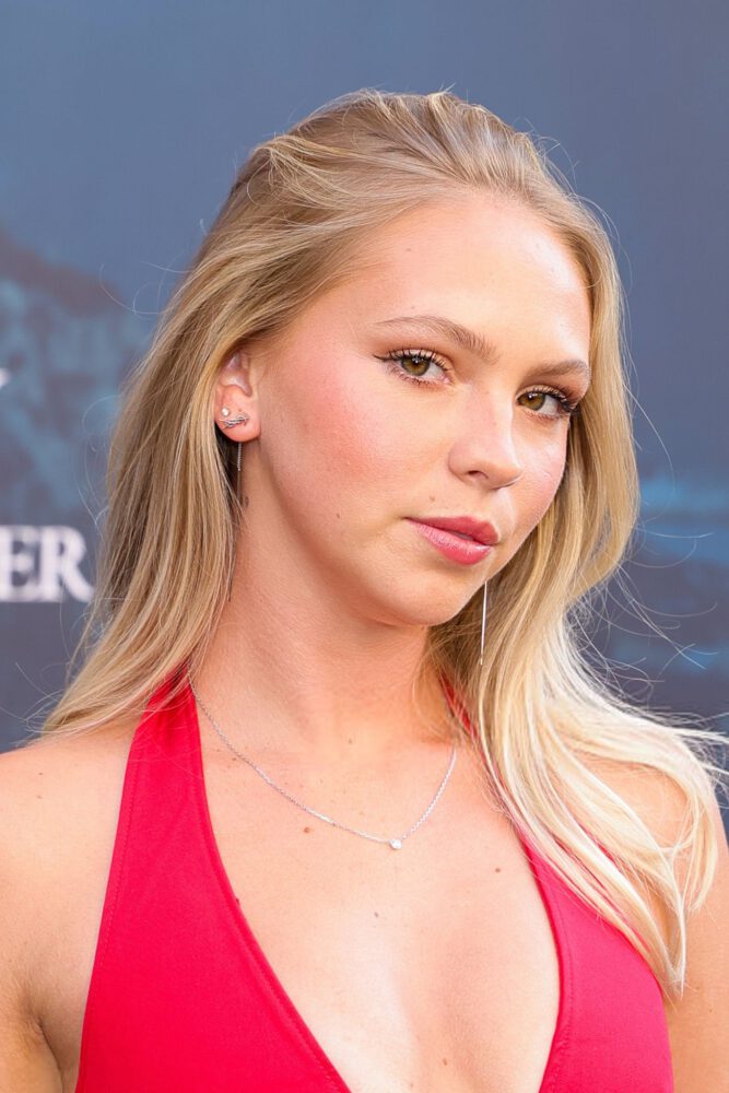 Jordyn Jones Red Dress Cleavage
