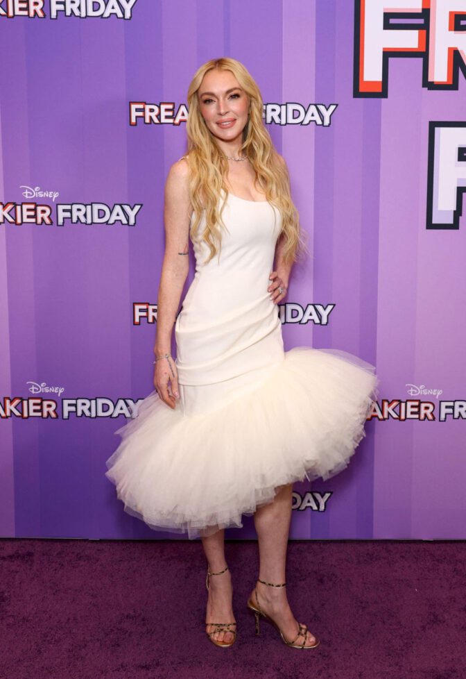 Lindsay Lohan White Dress Freakier Friday Cleavage