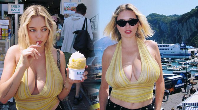 Caroline Vreeland Spills Out of Plunging Top in Capri