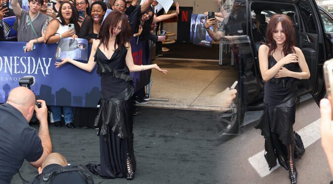 Jenna Ortega Unleashes Cleavage & Killer Curves in Black Dress at Wednesday Season 2 NYC Screening!
