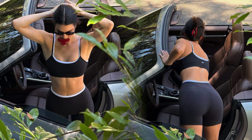 Kendall Jenner Bends Over in Skin-Tight Shorts — Porsche Can’t Steal the Spotlight From That Ass