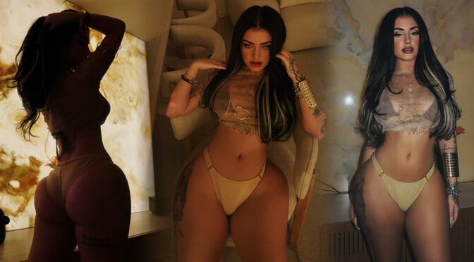 Malu Trevejo Teases Fans in See-Through Top & Gold Thong