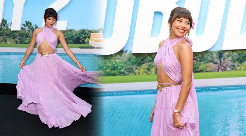 Xochitl Gomez Stuns in Lilac Halter at Nobody 2 Premiere