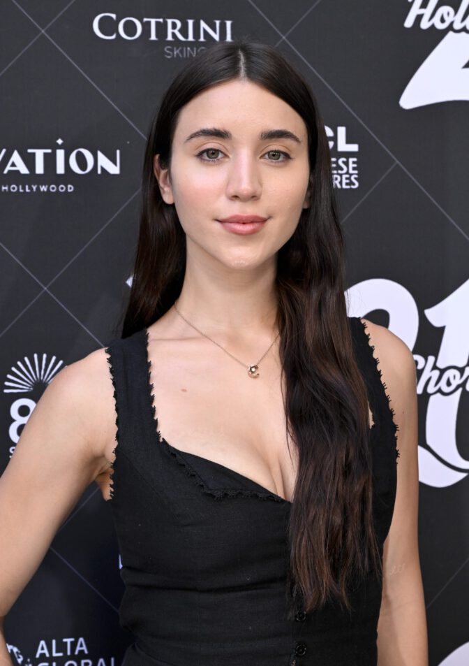 Caylee Cowan Plunging Black Top Hollyshorts