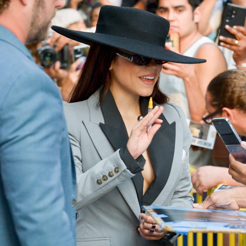 Jenna Ortega Braless Blazer Cleavage Nyc