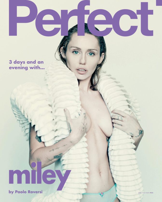 Miley Cyrus Perfect Magazine Nip Slip Lingerie