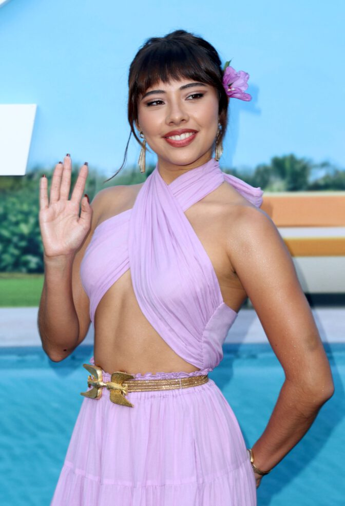 Xochitl Gomez Lilac Cutout Dress Nobody Premiere