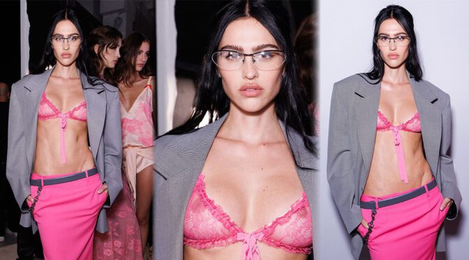 Amelia Gray’s Nipple-Peeking Attico Look Dominates Runway