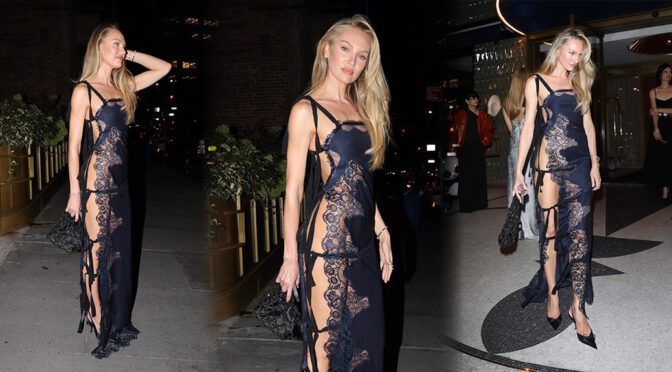 Candice Swanepoel Flaunts Her Body in NSFW Lace Dress at NYFW