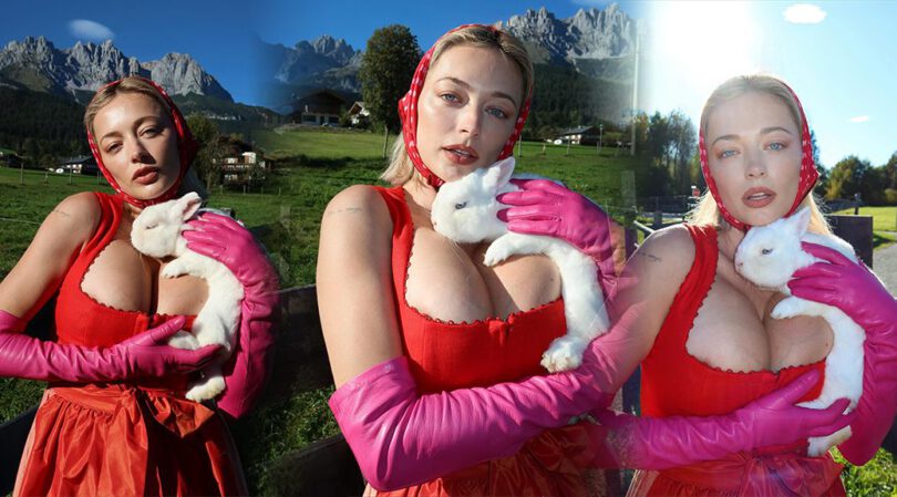 Caroline Vreeland Bursts Out of Red Dress with Bunny Tease