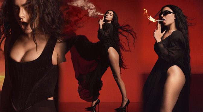Charli XCX Ignites POP Magazine 2025 in Lingerie & Smoke
