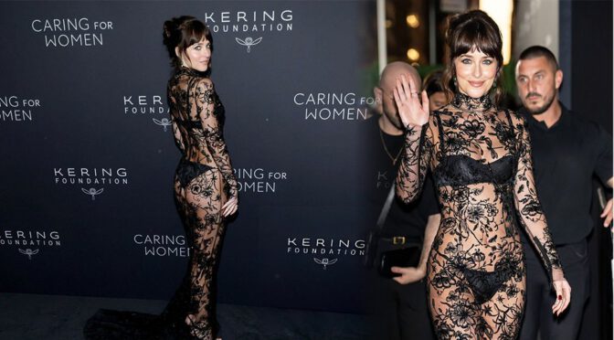 Dakota Johnson Flashes Curves in Daring See-Through Gown