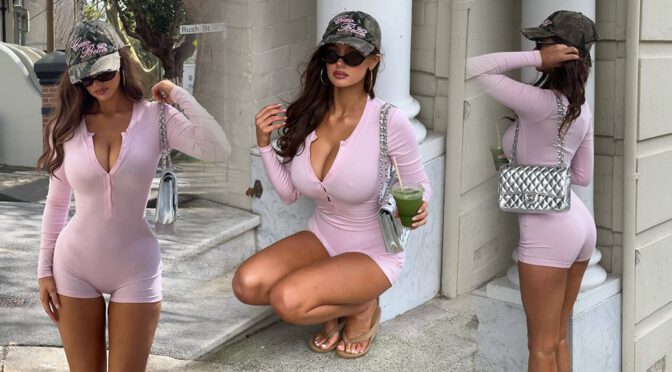 Street Showstopper: Ella Cervetto’s Cleavage & Booty on Display