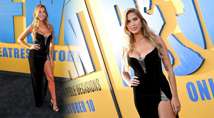 Kara Del Toro Flaunts Cleavage & Legs in Sexy Velvet Gown