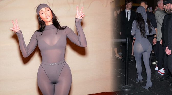 Kim Kardashian’s Booty Pours Out of Sheer Catsuit in NYC