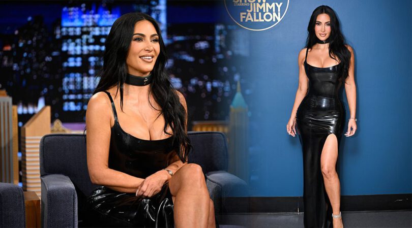 Kim Kardashian Latex Bombshell on Tonight Show