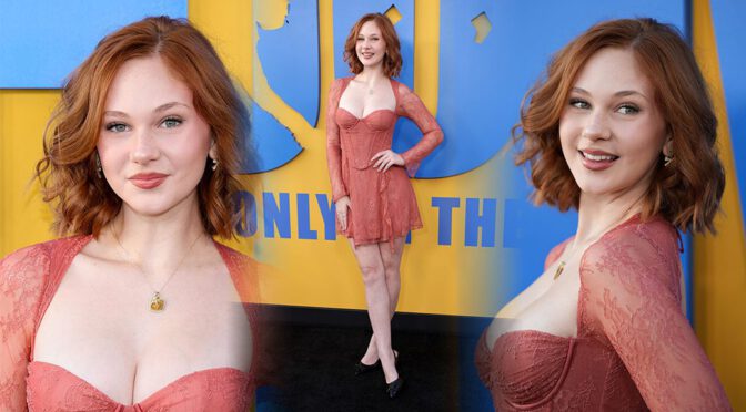 Busty Redhead Lily Brooks O’Briant Stuns at Roofman Premiere