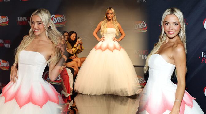 Olivia Dunne Stuns in Strapless Princess Gown at NYC Show
