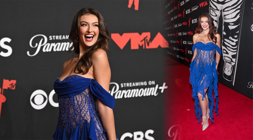 Rachel Pizzolato’s Sexy See-Through Corset Dress at VMAs
